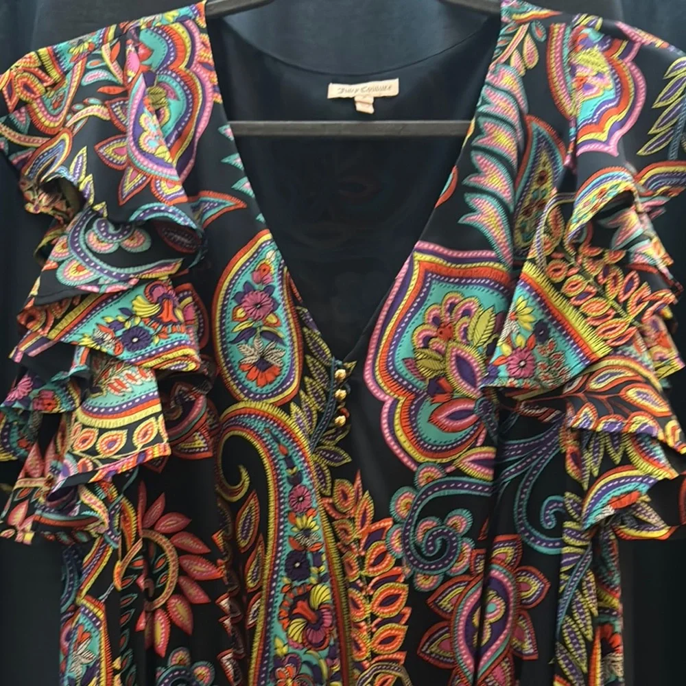 Colorful Paisley Ruffle Dress - Picture 3 of 4